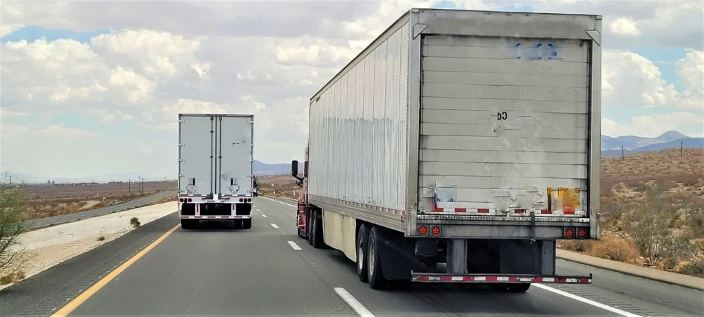 freight trucks driving